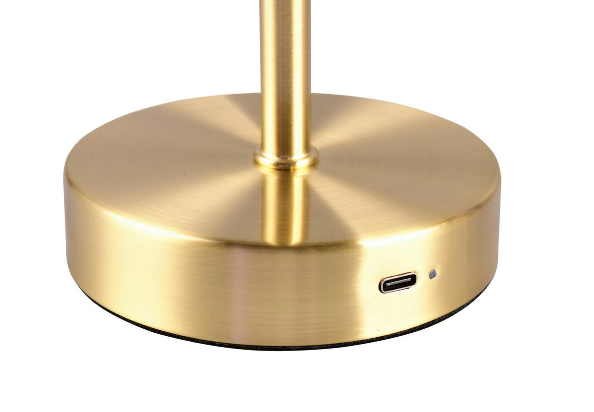 AKKU-TISCHLEUCHTE Jeff 12,6/30 cm  - Messingfarben, KONVENTIONELL, Metall (12,6/30cm)
