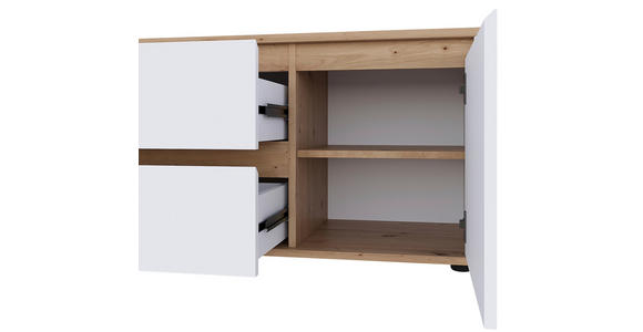 LOWBOARD  160/50/42 cm 2 Schublade(n) stehend  - Schwarz/Weiß, MODERN, Holzwerkstoff/Kunststoff (160/50/42cm) - Carryhome