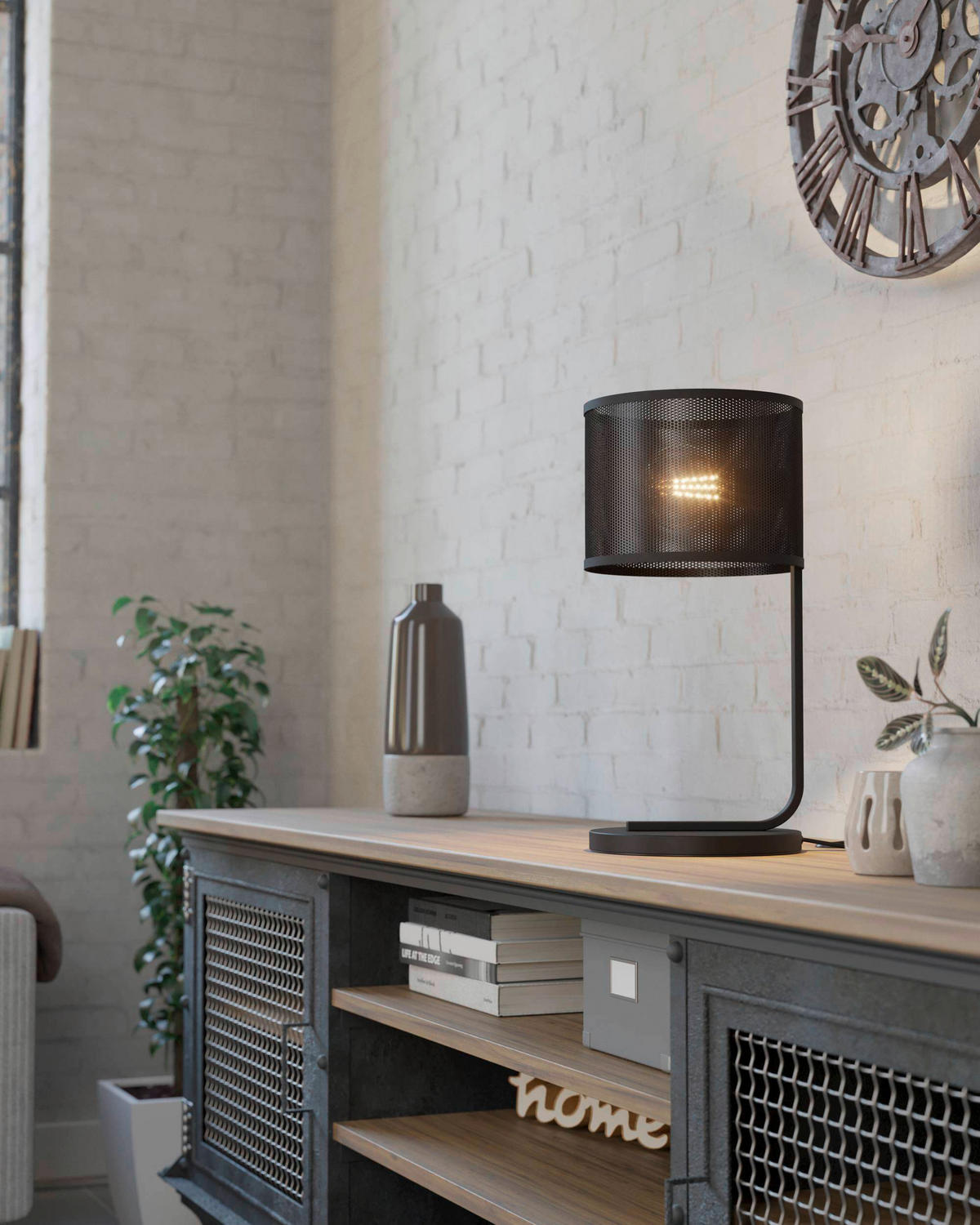 TISCHLEUCHTE 24/48,5 cm   - Schwarz, Design, Metall (24/48,5cm) - Eglo