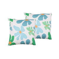 ZIERKISSENSET 2-teilig 48/48 cm  - Blau/Orange, Basics, Textil (48/48cm)