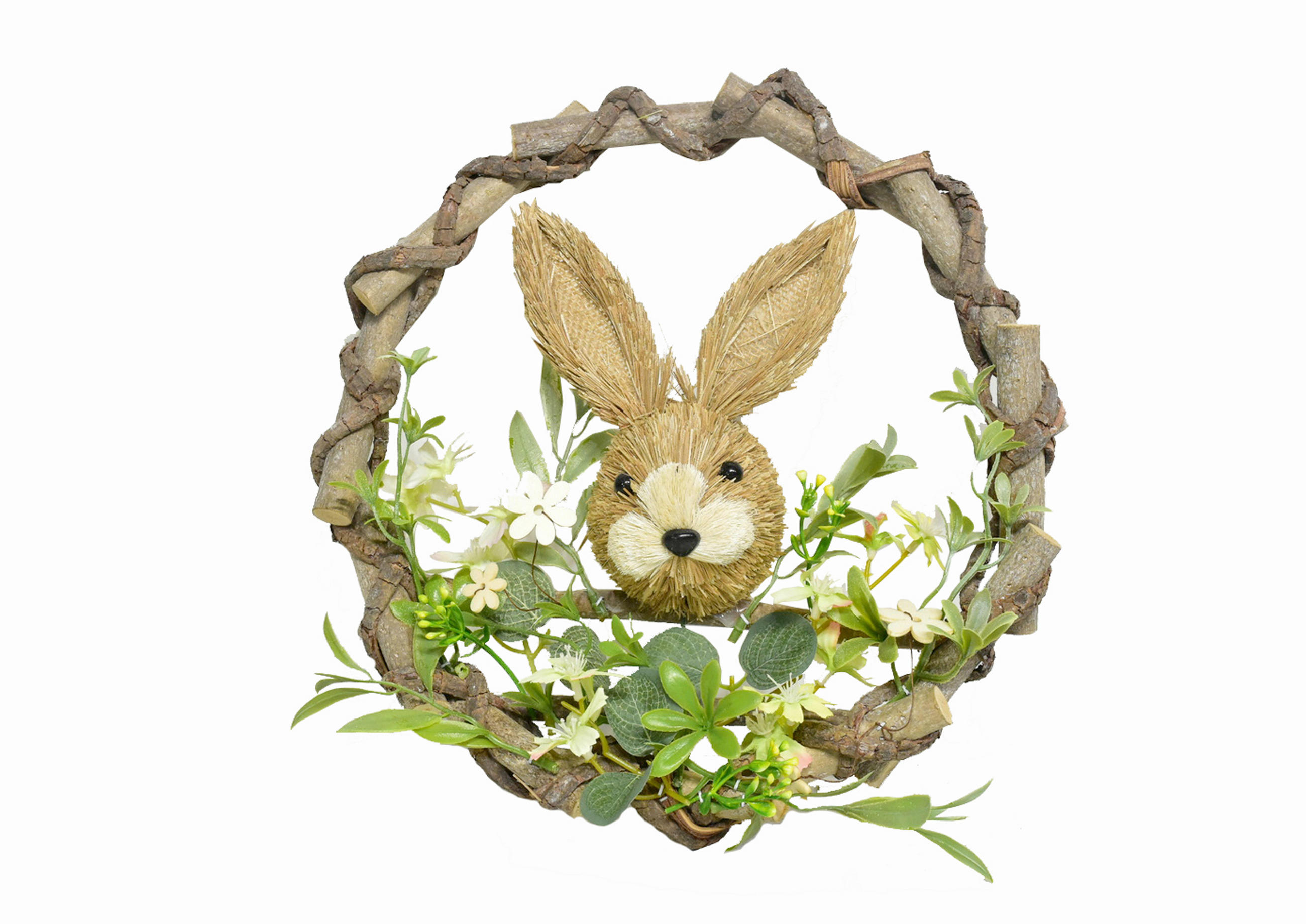 FRÜHLINGSKRANZ  - Hellbraun/Hellgrün, LIFESTYLE, Naturmaterialien/Holz (30cm)
