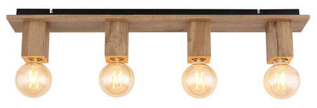 TAKLAMPA 80/10/13,5 cm  - svart/mörkbrun, Basics, metall/trämaterial (80/10/13,5cm) - Globo