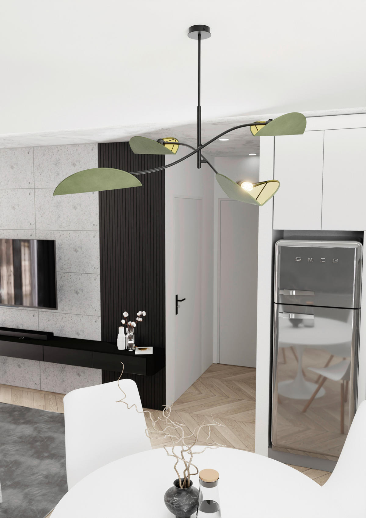 DECKENLEUCHTE 105/105/59 cm  - Smaragdgrün/Schwarz, LIFESTYLE, Textil/Metall (105/105/59cm)