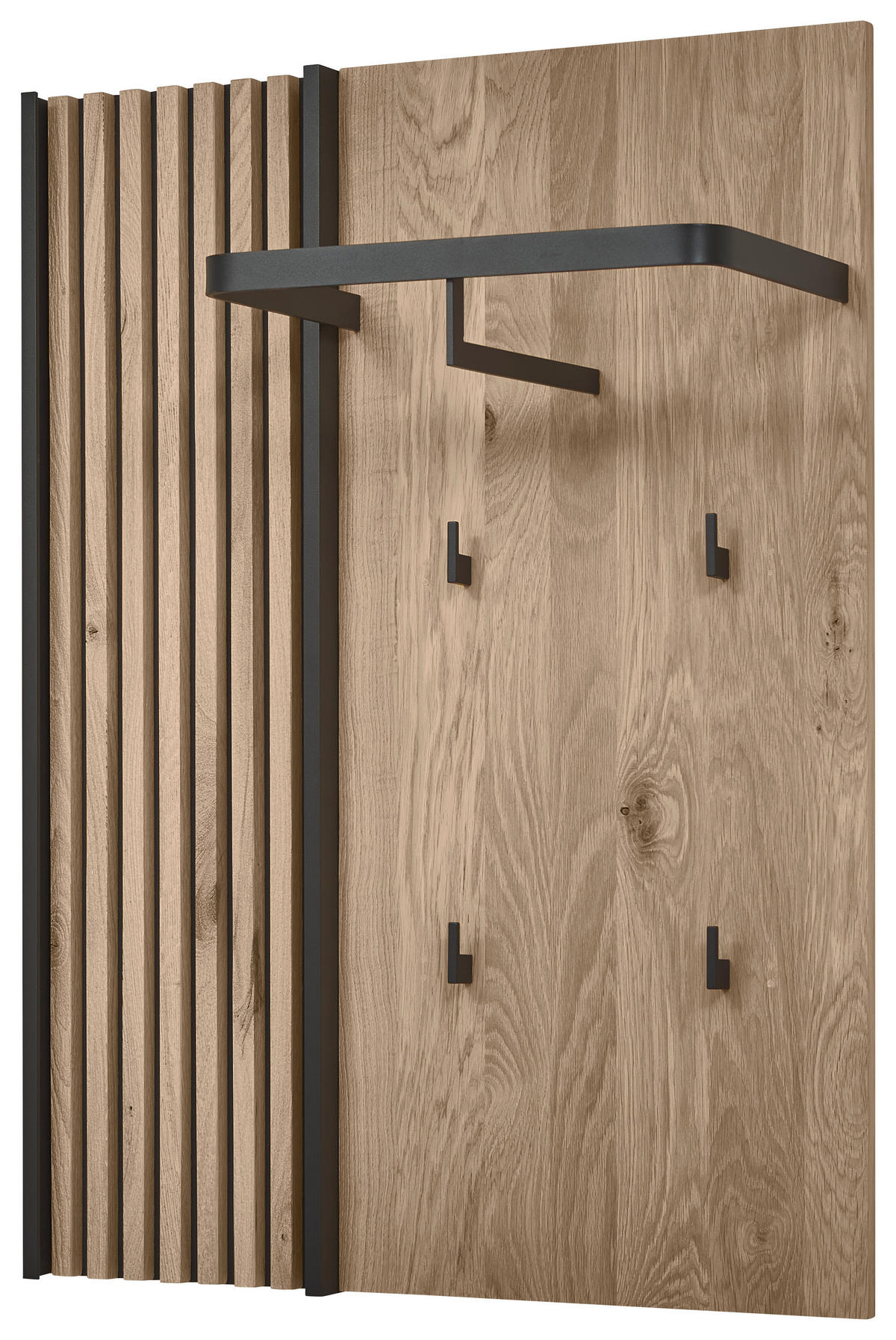 GARDEROBENPANEEL  in 75/115/29 cm  - Eichefarben/Anthrazit, Design, Holz/Metall (75/115/29cm) - Johann Jakob