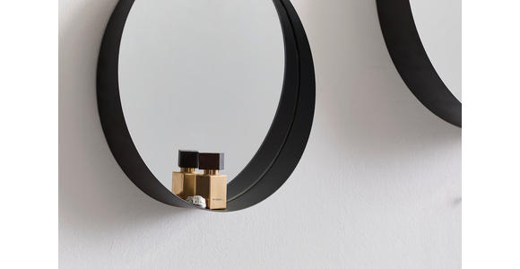 WANDSPIEGEL Schwarz  - Schwarz, Trend, Glas/Metall (30/30/6cm) - Landscape