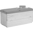 GARDEROBENBANK Eiche massiv Anthrazit, Eichefarben  - Eichefarben/Anthrazit, Design, Holz/Textil (90/45/38cm) - Waldwelt