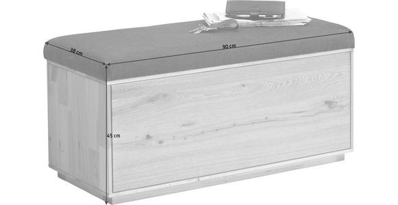 GARDEROBENBANK Eiche massiv Anthrazit, Eichefarben - Eichefarben/Anthrazit, Design, Holz/Textil (90/45/38cm) - Waldwelt