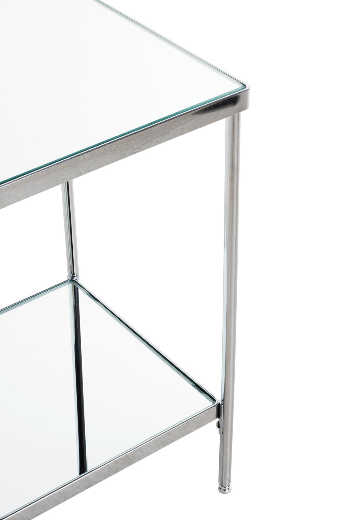 BEISTELLTISCH in Metall, Glas 28/28/46 cm  - Chromfarben, Trend, Glas/Metall (28/28/46cm)