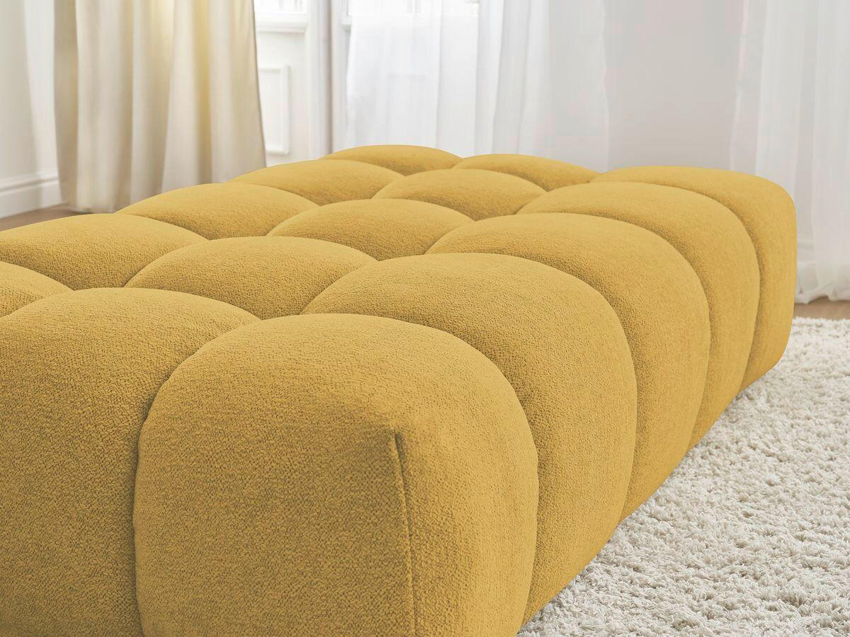 HOCKER EVEREST Flachgewebe Gelb  - Gelb/Schwarz, MODERN, Kunststoff/Textil (166/100/40cm)