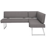 ECKBANK 208/160 cm  in Grau, Edelstahlfarben  - Edelstahlfarben/Grau, Design, Textil/Metall (208/160cm) - Dieter Knoll