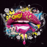 KUNSTDRUCK 14/14 cm  - Multicolor/Schwarz, Basics, Papier (14/14cm) - Monee