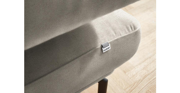 ECKSOFA in Chenille Greige 305/224 cm - Greige/Schwarz, Design, Textil/Metall (305/224cm) - Dieter Knoll