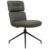 STUHL Echtleder Schwarz, Dunkelgrau  - Dunkelgrau/Schwarz, Design, Leder/Metall (50/92/64,5cm) - Dieter Knoll