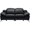 2-SITZER-SOFA Schwarz Echtleder  - Chromfarben/Schwarz, Design, Leder/Kunststoff (194/83-99/110cm) - Celina Home