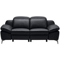 KÉTÜLÉSES KANAPÉ bőr fekete  - krómszínű/fekete, Design, műanyag/bőr (194/83-99/110cm) - Celina Home