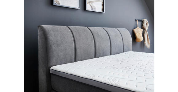 BOXSPRINGBETT 180/200 cm  in Grau  - Chromfarben/Grau, KONVENTIONELL, Kunststoff/Textil (180/200cm) - Carryhome