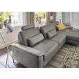 ECKSOFA  in Echtleder Hellgrau  334/176 cm  - Hellgrau/Schwarz, Design, Leder/Metall (334/176cm) - Dieter Knoll