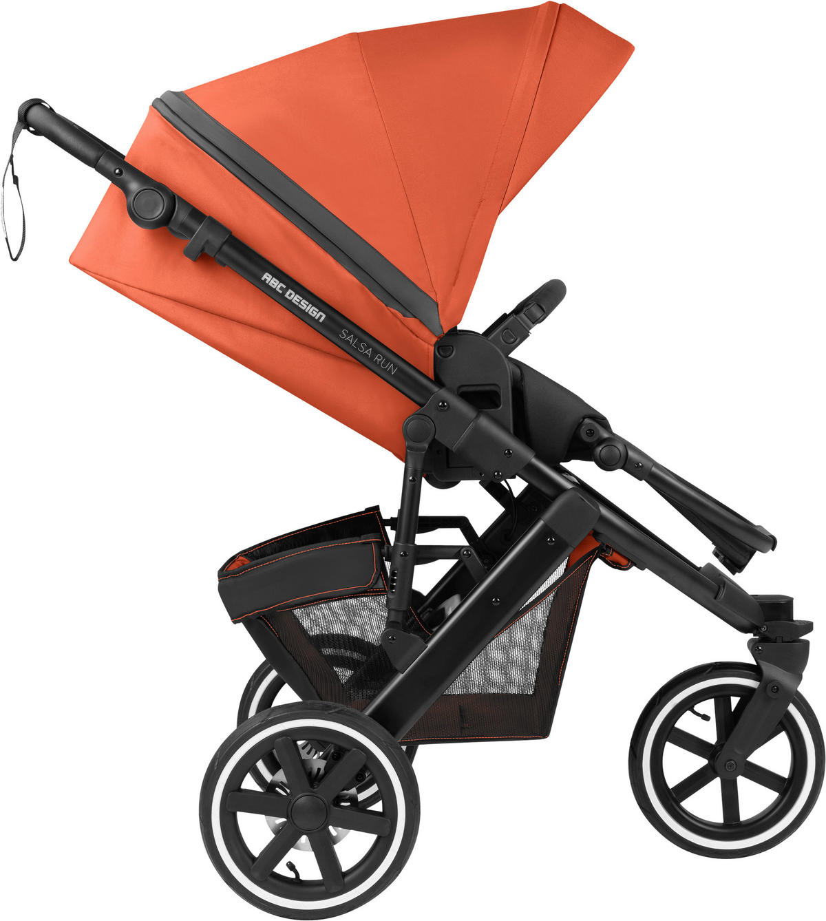 KOMBIKINDERWAGEN  SALSA RUN  CARROT  - Schwarz/Orange, Basics, Textil/Metall (95/63/109cm) - ABC Design