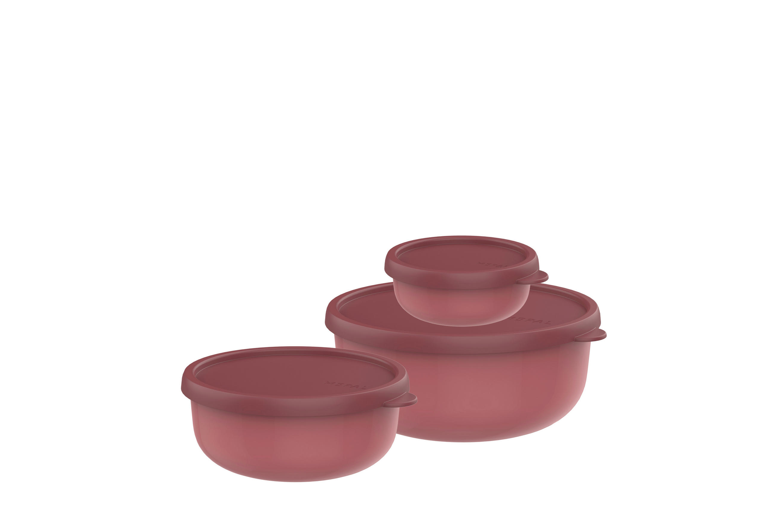 VORRATSDOSENSET 3-teilig  - Rostfarben/Bordeaux, KONVENTIONELL, Kunststoff (19,6/19,4/8,3cm) - Mepal