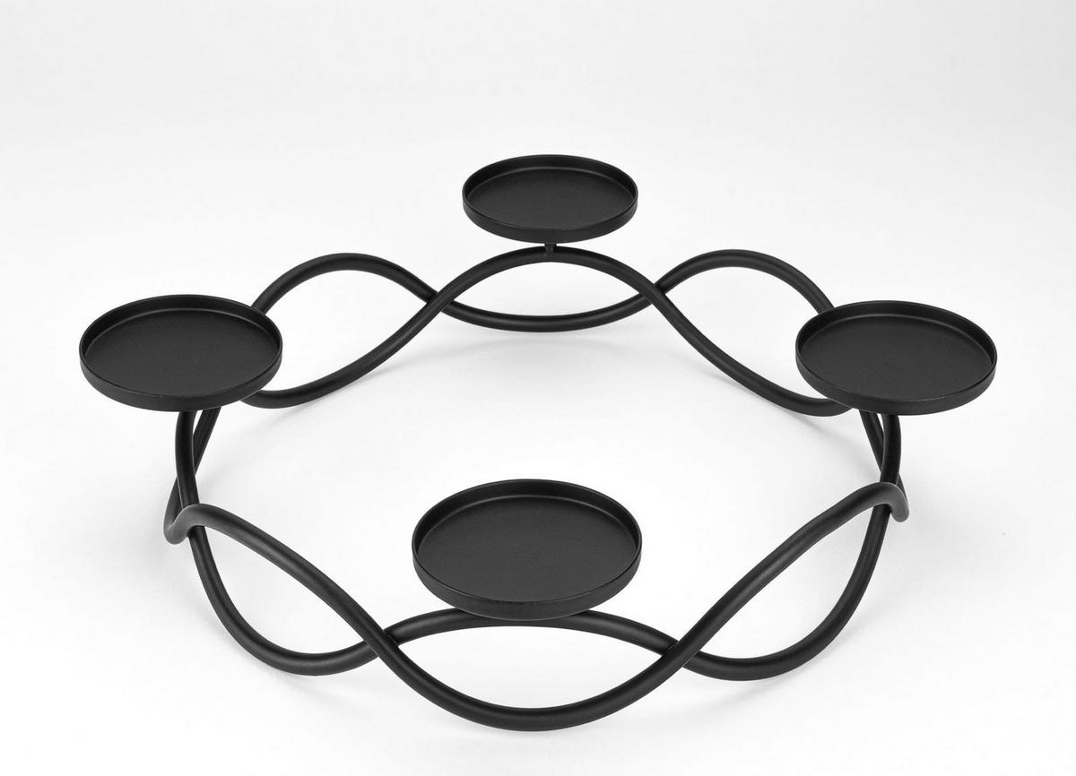 ADVENTSKRANZ  - Schwarz, Design, Metall (33cm) - Justinus