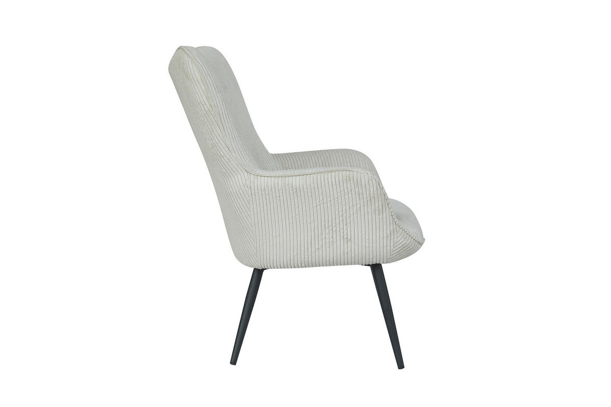 SESSEL in Cord Elfenbein  - Elfenbein/Schwarz, Basics, Textil/Metall (72/97/80cm) - MID.YOU
