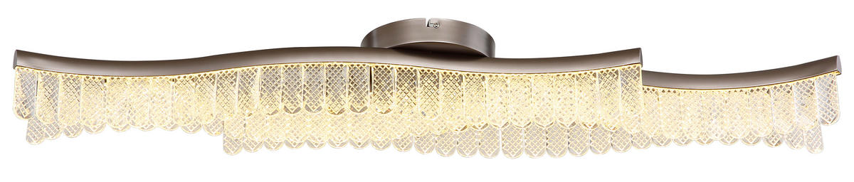 STROPNA LED-SVETILKA  Juliet  1560 lm 3200 K 230 V  - barve grafita/prozorno, Design, kovina/umetna masa (108/18/13cm) - Globo