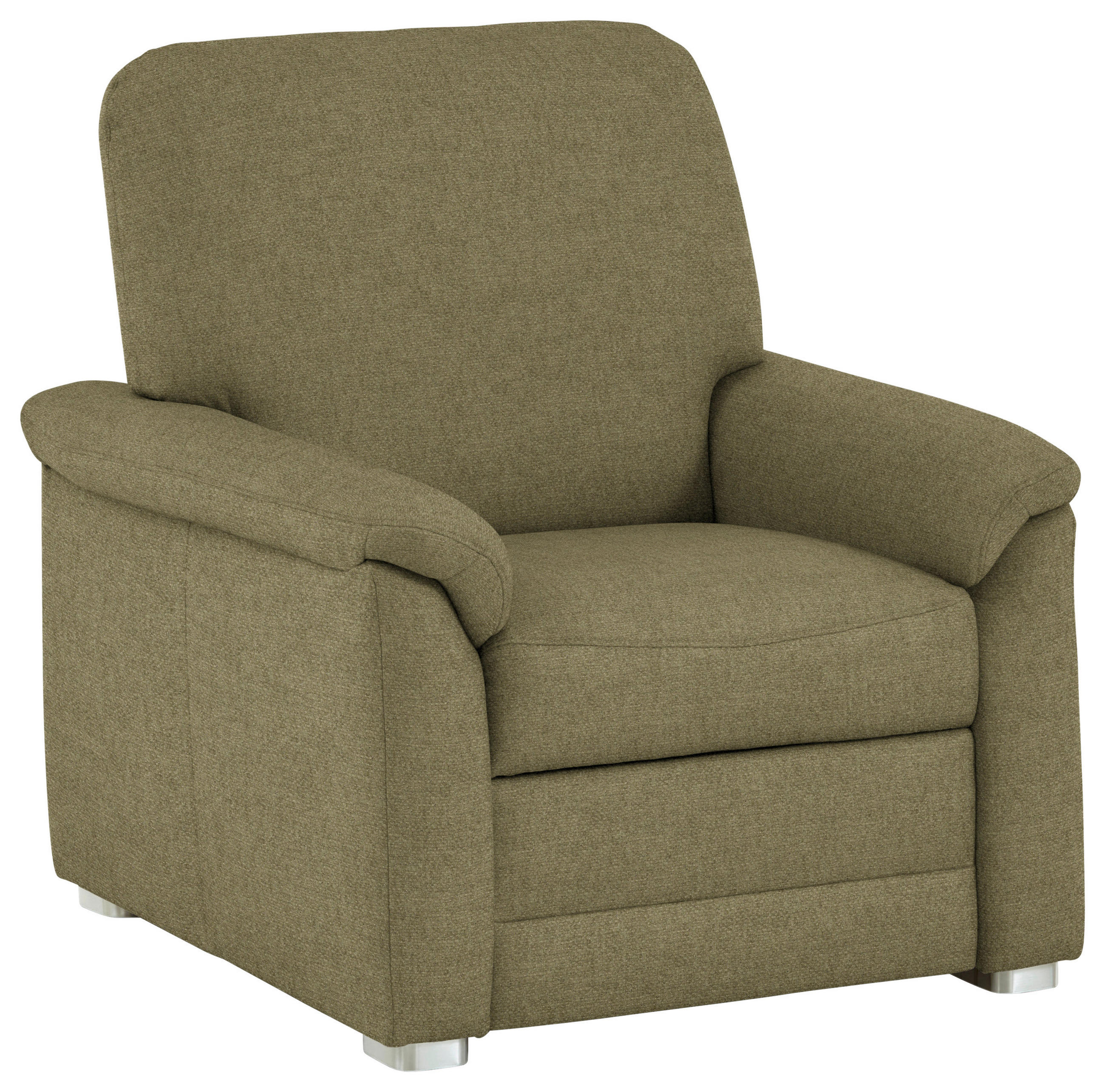 SESSEL in Chenille Schilfgrün  - Schilfgrün/Alufarben, KONVENTIONELL, Textil/Metall (88/96/89cm) - Beldomo Comfort