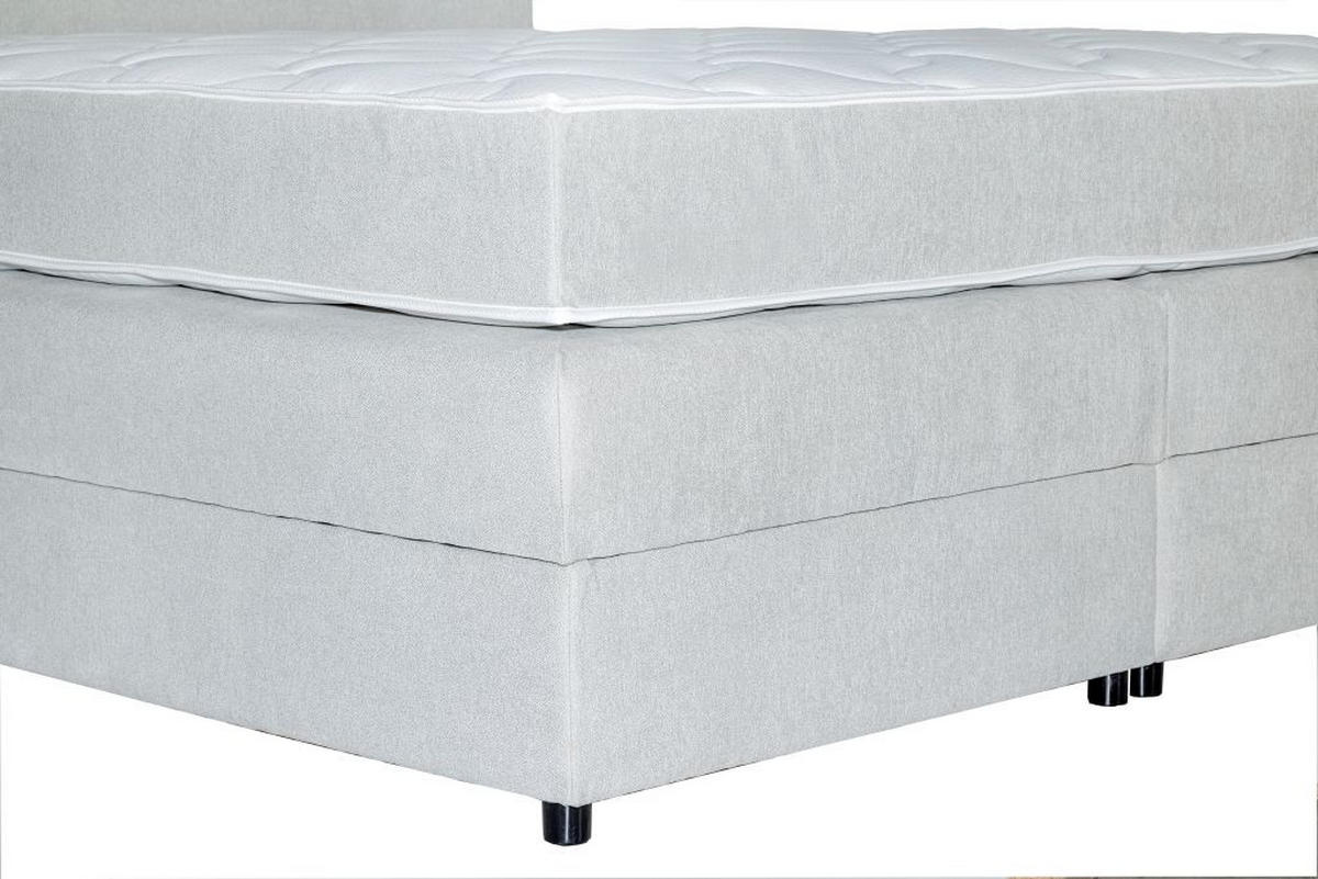 BOXSPRING KREVET     svijetlo siva  - svijetlo siva/crna, Moderno, drvni materijal/tekstil (208/182cm) - Hom`in