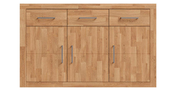 SIDEBOARD 130/80/42 cm  - Eichefarben/Silberfarben, Natur, Holz/Holzwerkstoff (130/80/42cm) - Linea Natura