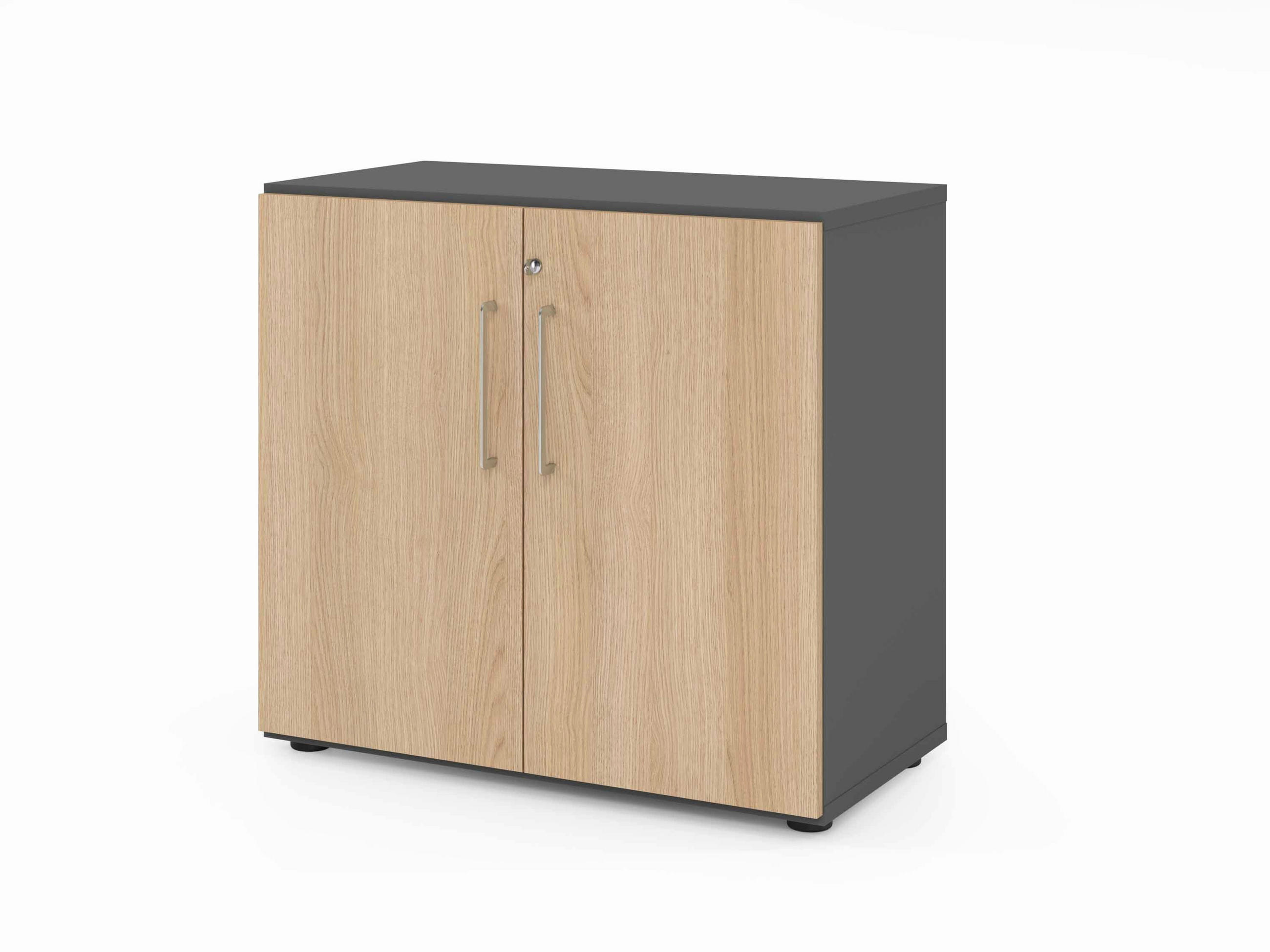 AKTENSCHRANK Graphitfarben, Eichefarben  - Eichefarben/Graphitfarben, Basics, Holzwerkstoff (80/74,8/41,7cm) - Venda