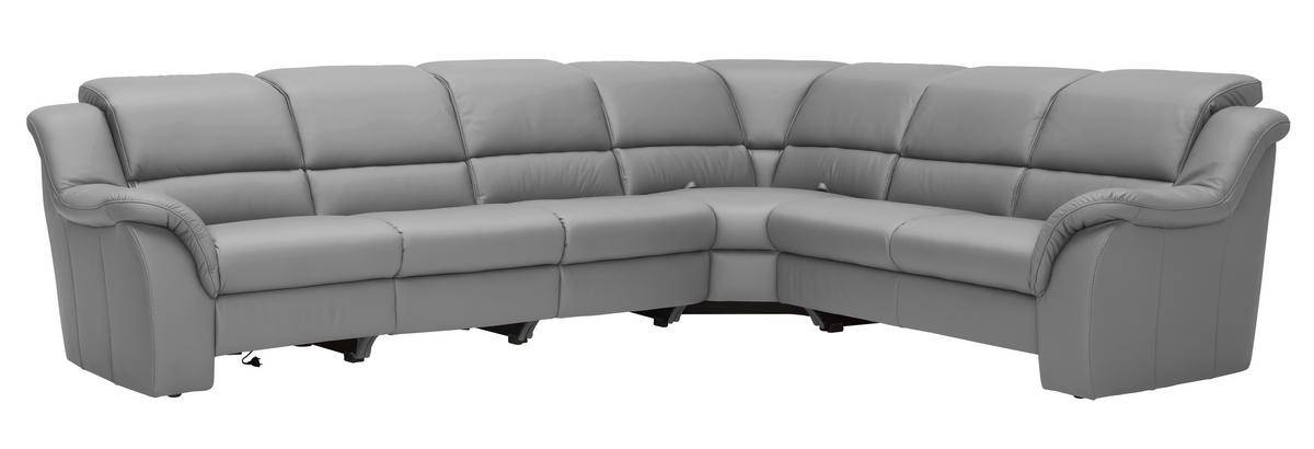 ECKSOFA  in Echtleder Hellgrau  324/260 cm  - Chromfarben/Hellgrau, KONVENTIONELL, Leder/Kunststoff (324/260cm) - Cantus