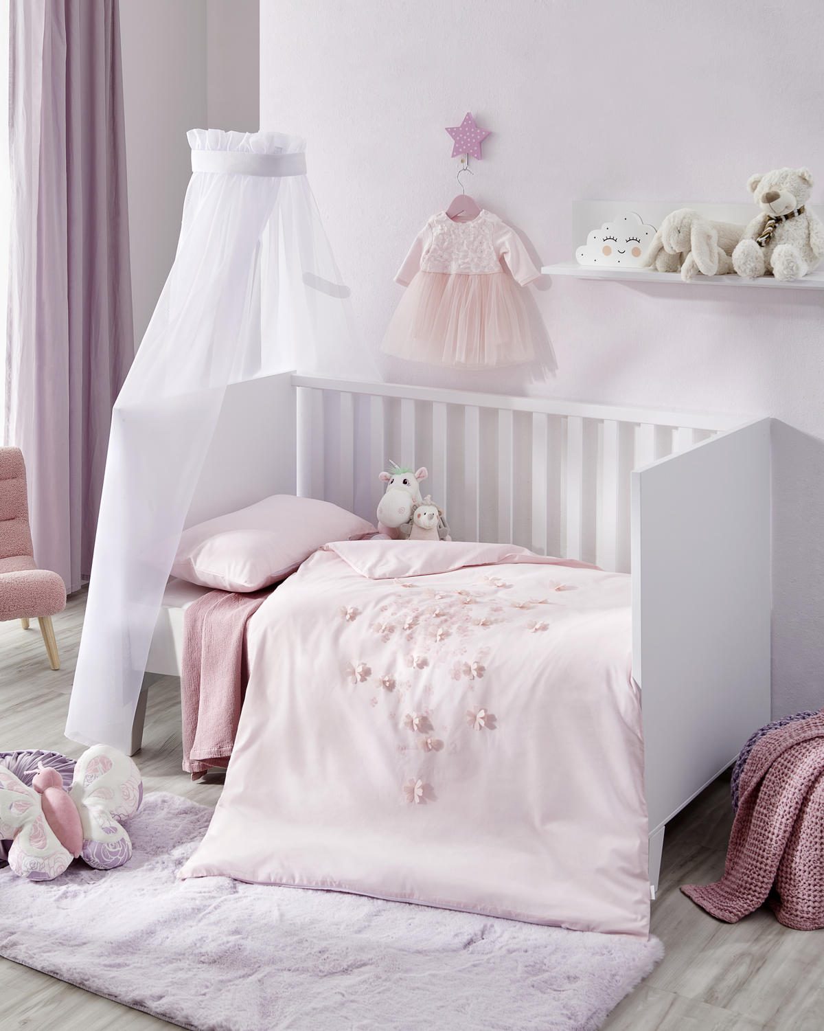 STENSKI REGAL bela  - bela, Trend, leseni material/les (94,7/20,00/19,6cm) - My Baby Lou