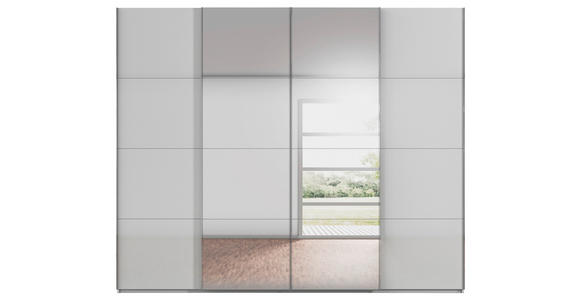 SCHWEBETÜRENSCHRANK in Seidengrau - Chromfarben/Seidengrau, Design, Glas/Holzwerkstoff (271/223/68cm) - Novel