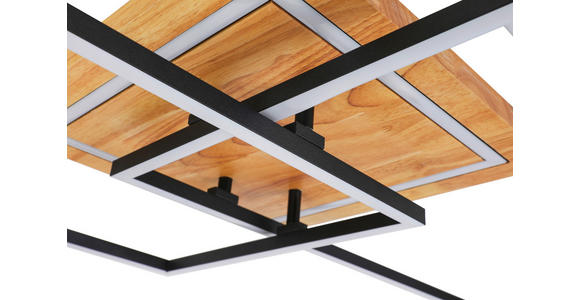LED-DECKENLEUCHTE 86/46/11 cm - Schwarz/Naturfarben, Trend, Holz/Kunststoff (86/46/11cm) - Novel