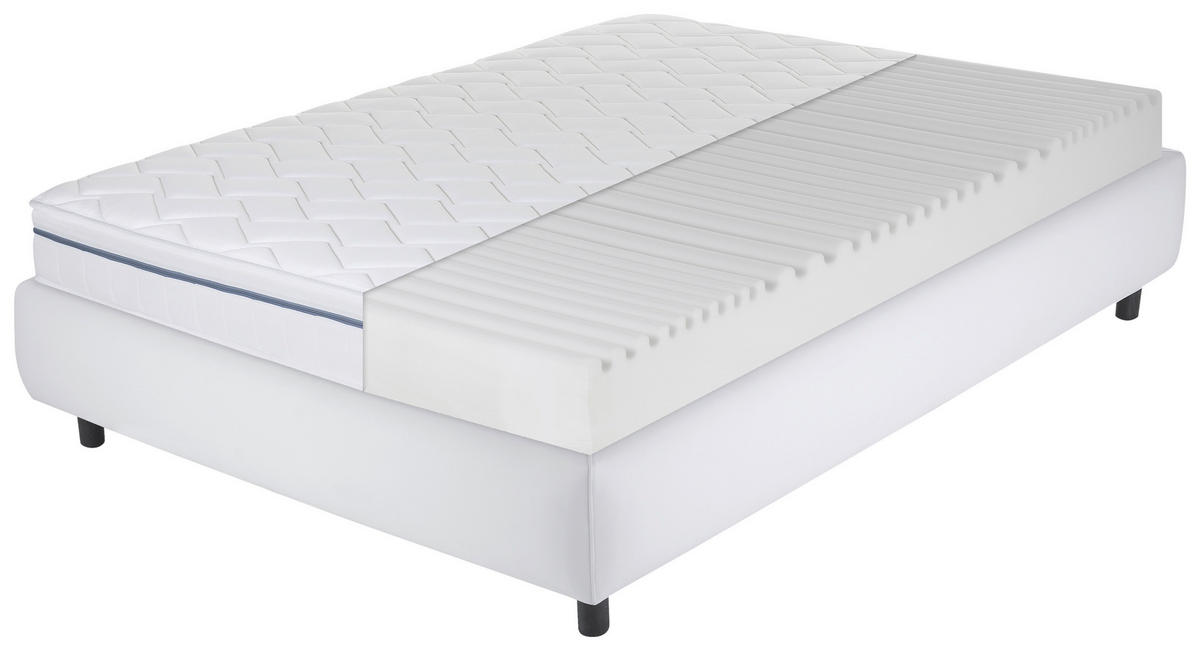 KALTSCHAUMMATRATZE 140/200 cm Höhe ca. 23 cm  - Weiß, Basics, Textil (140/200cm) - MID.YOU