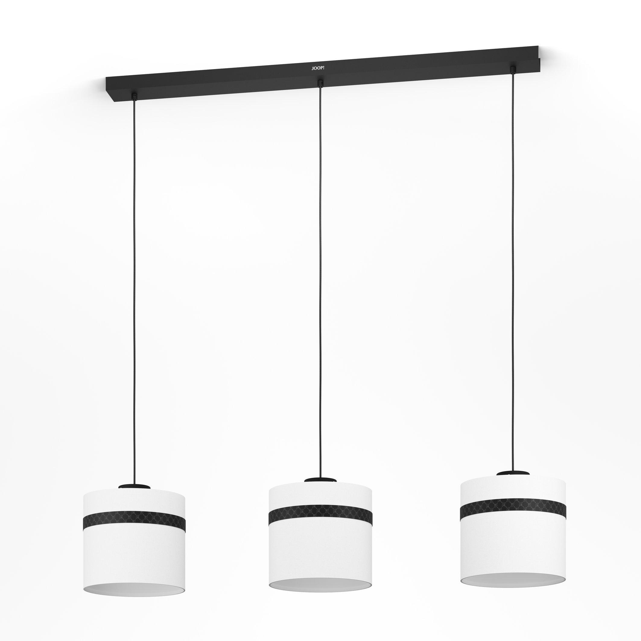 HÄNGELEUCHTE Round lights  - Schwarz/Weiß, Design, Textil/Metall (103,5/21,5/110cm) - Joop!
