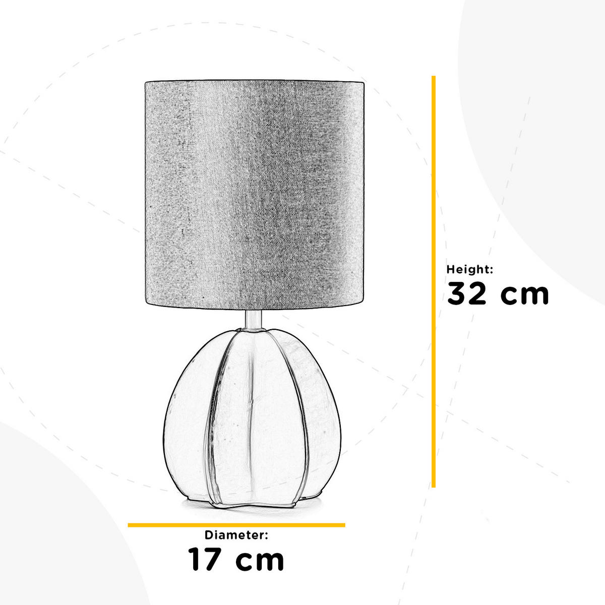 STOLNÍ LAMPA, E14, 17/32 cm  - modrá, Design, textil/keramika (17/32cm)