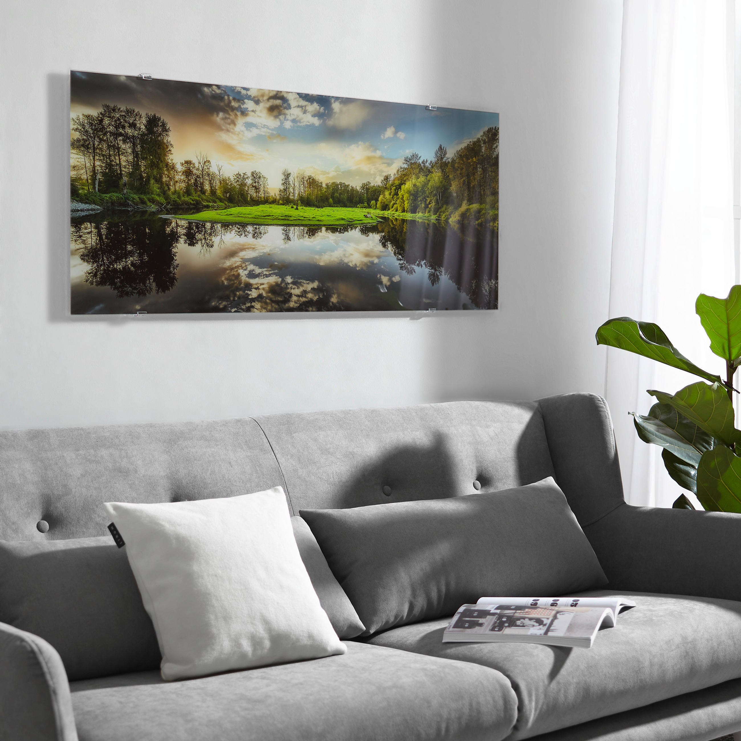 GLASBILD Wasser 125/50 cm  - Multicolor, Natur, Glas (125/50cm) - Monee