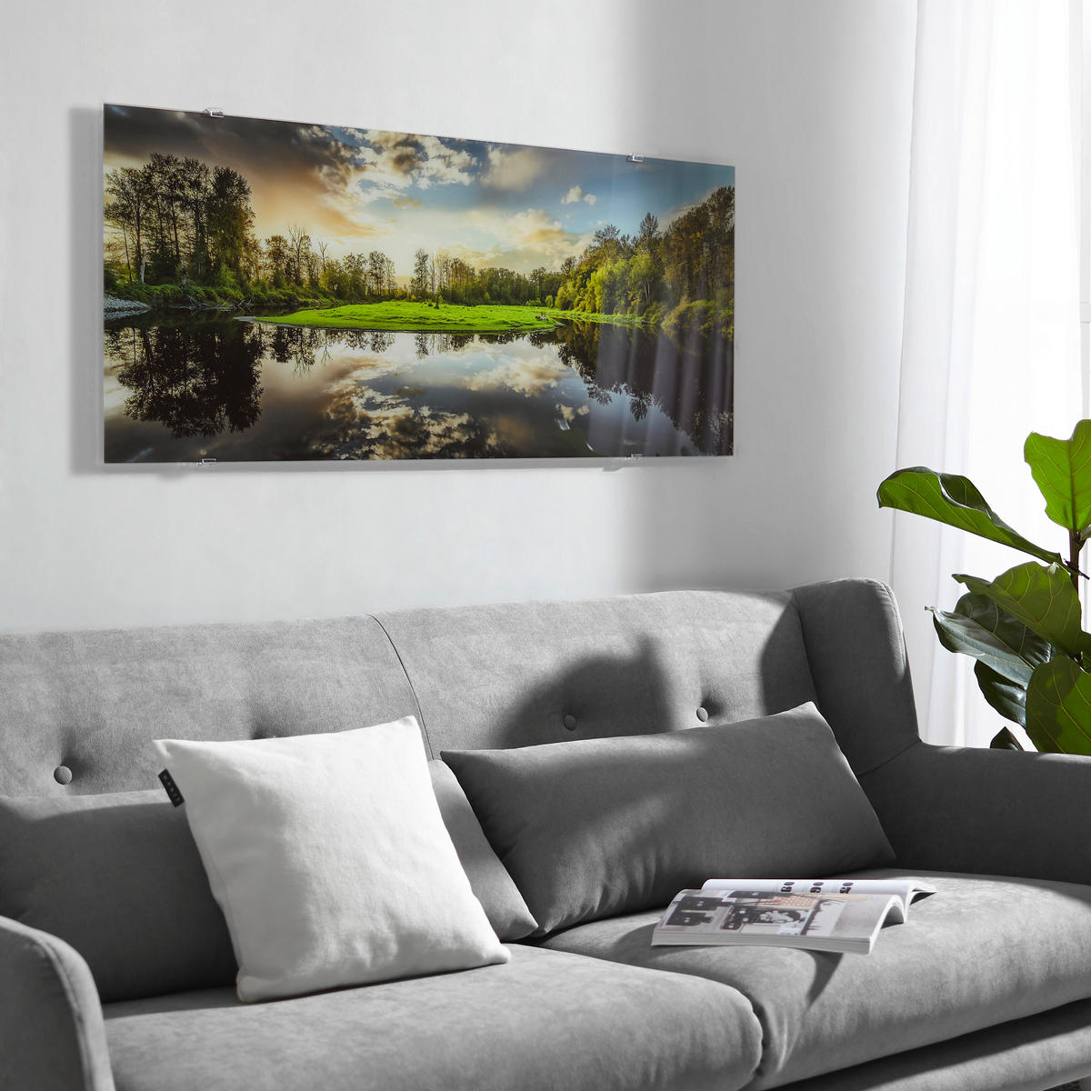 GLASBILD Wasser 125/50 cm  - Multicolor, Natur, Glas (125/50cm) - Monee