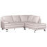 Ecksofa Echtleder Rücken echt - Beige/Alufarben, KONVENTIONELL, Leder/Metall (246/220cm) - Celina Home