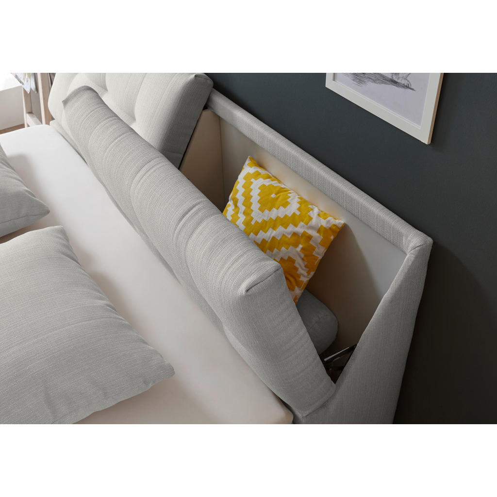 Thumbnail - Esposa Boxspringbett, Silber, Textil, H2, 7-Zonen, 180x200 cm, Stoffauswahl, Topper geteilt, in verschiedenen Größen erh...