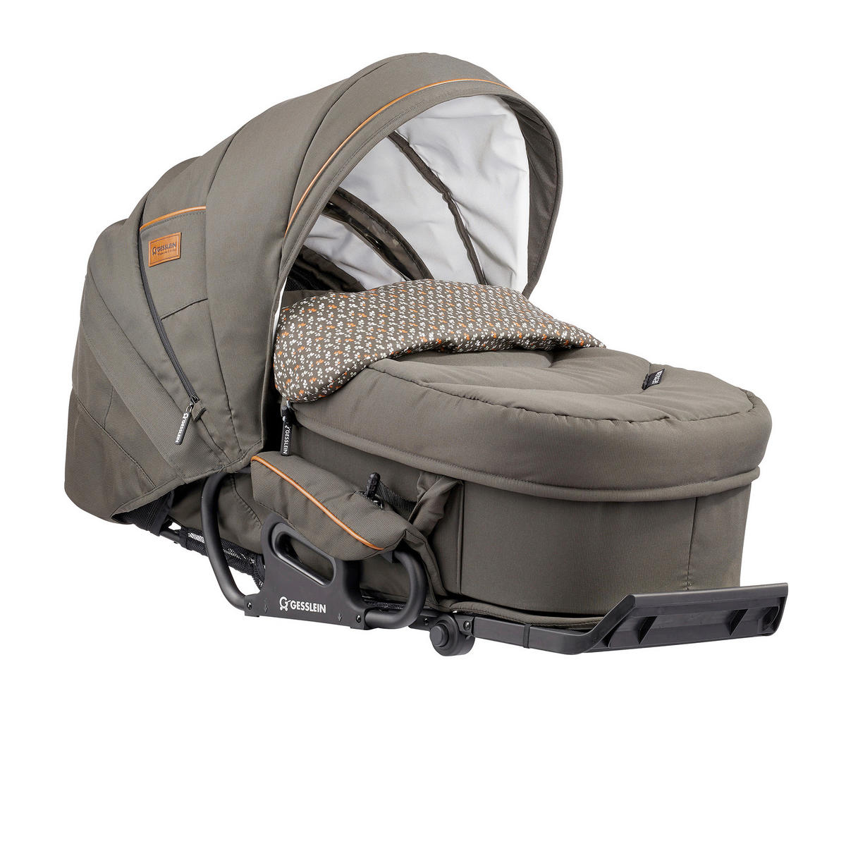 KINDERWAGENSET F4 Air+  - Cognac/Schwarz, Basics, Textil/Metall (57/129/100cm) - Gesslein