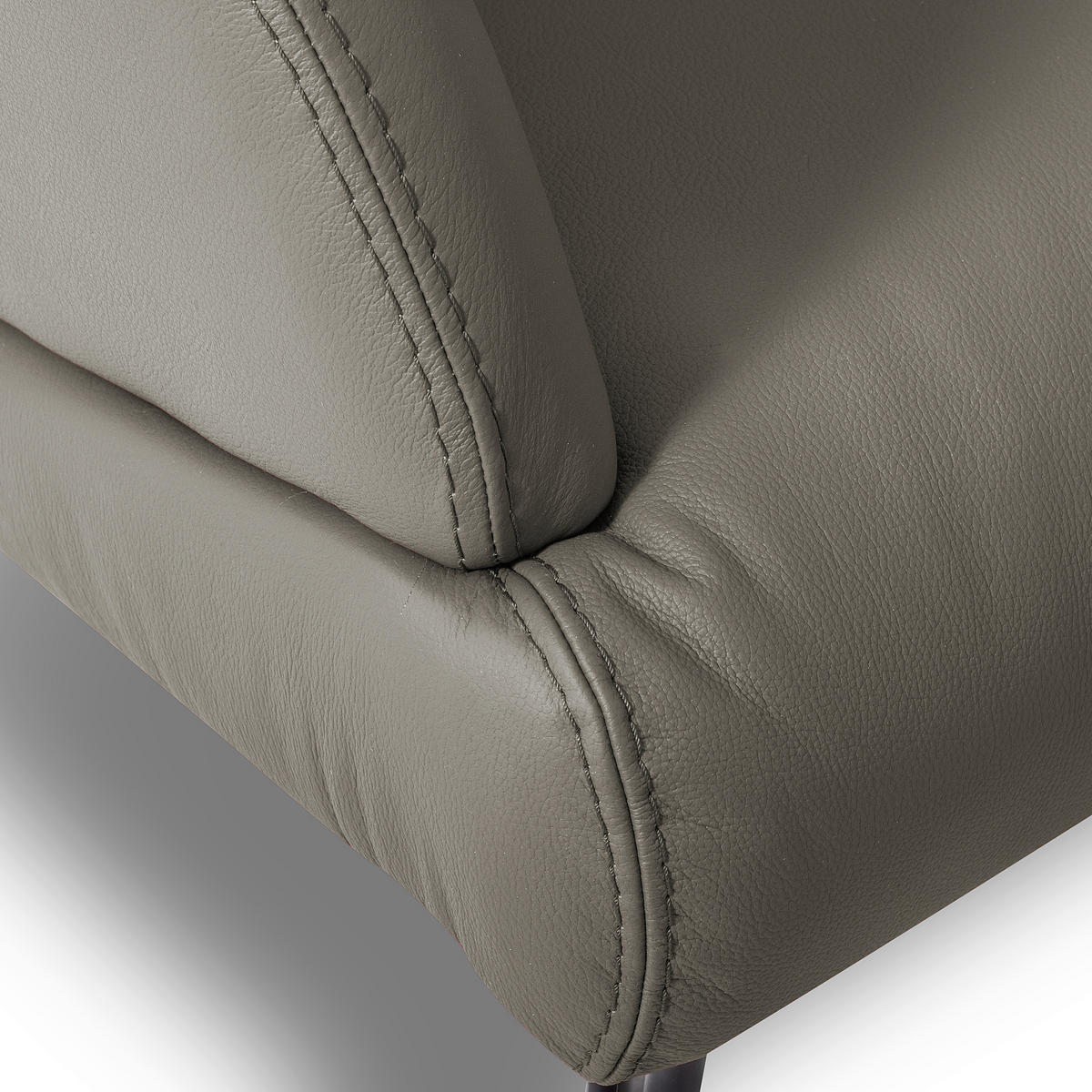 SESSEL Echtleder Schlammfarben  - Schlammfarben/Schwarz, Design, Leder/Metall (67/87/74cm) - Livetastic