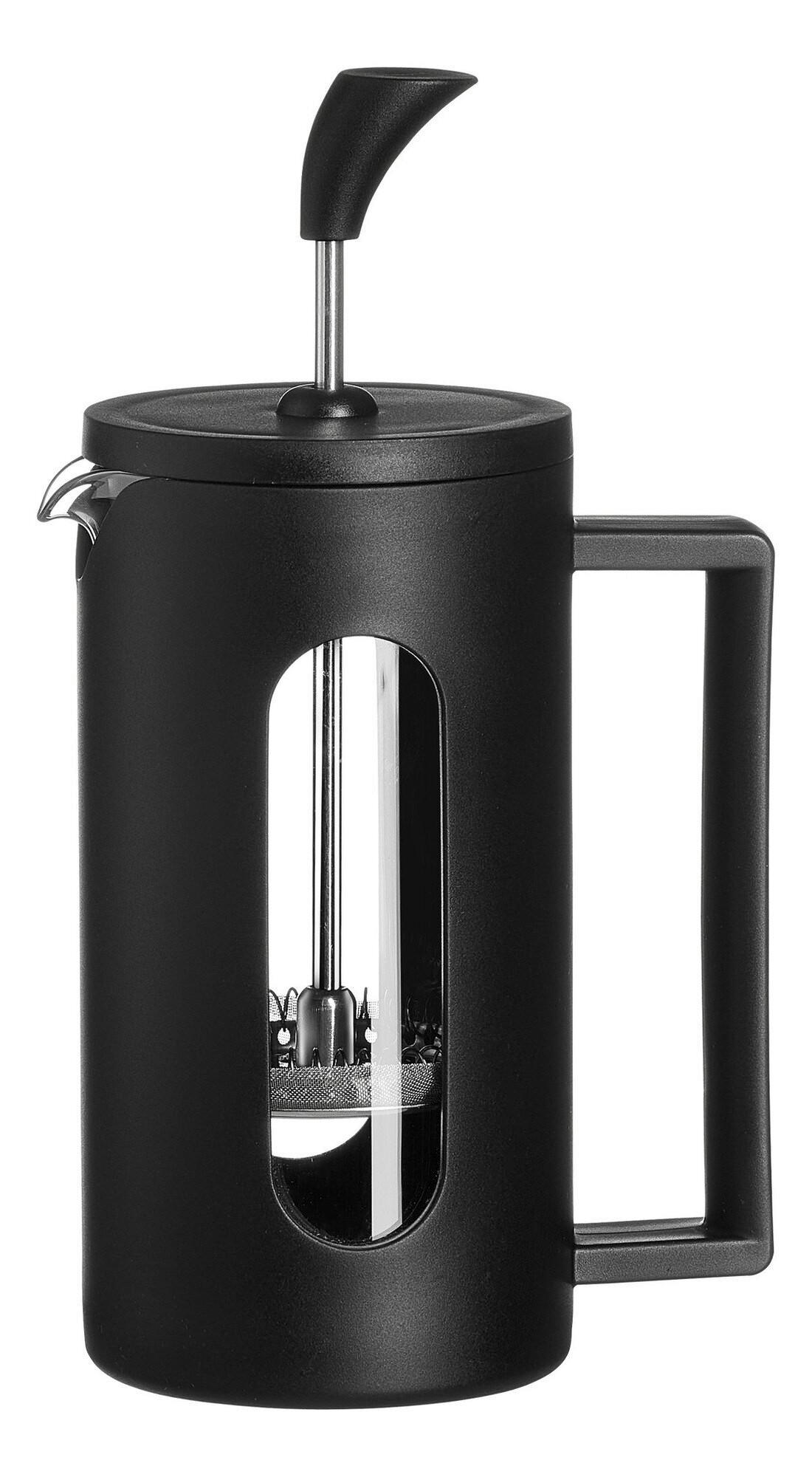 APARAT SPUMARE LAPTE - străveziu/negru, Basics, sticlă (11/9/19cm)