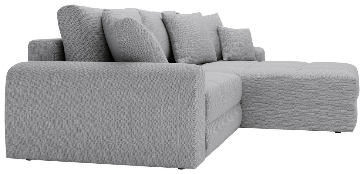 ECKSOFA LORSON Hellblau Struktur  - Schwarz/Hellblau, Design, Kunststoff/Textil (290/208cm) - Livetastic