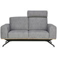 2-SITZER-SOFA in Struktur Grau  - Schwarz/Grau, Design, Holz/Textil (166/85-104/95cm) - Novel