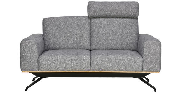 2-SITZER-SOFA in Struktur Grau - Schwarz/Grau, Design, Holz/Textil (166/85-104/95cm) - Novel