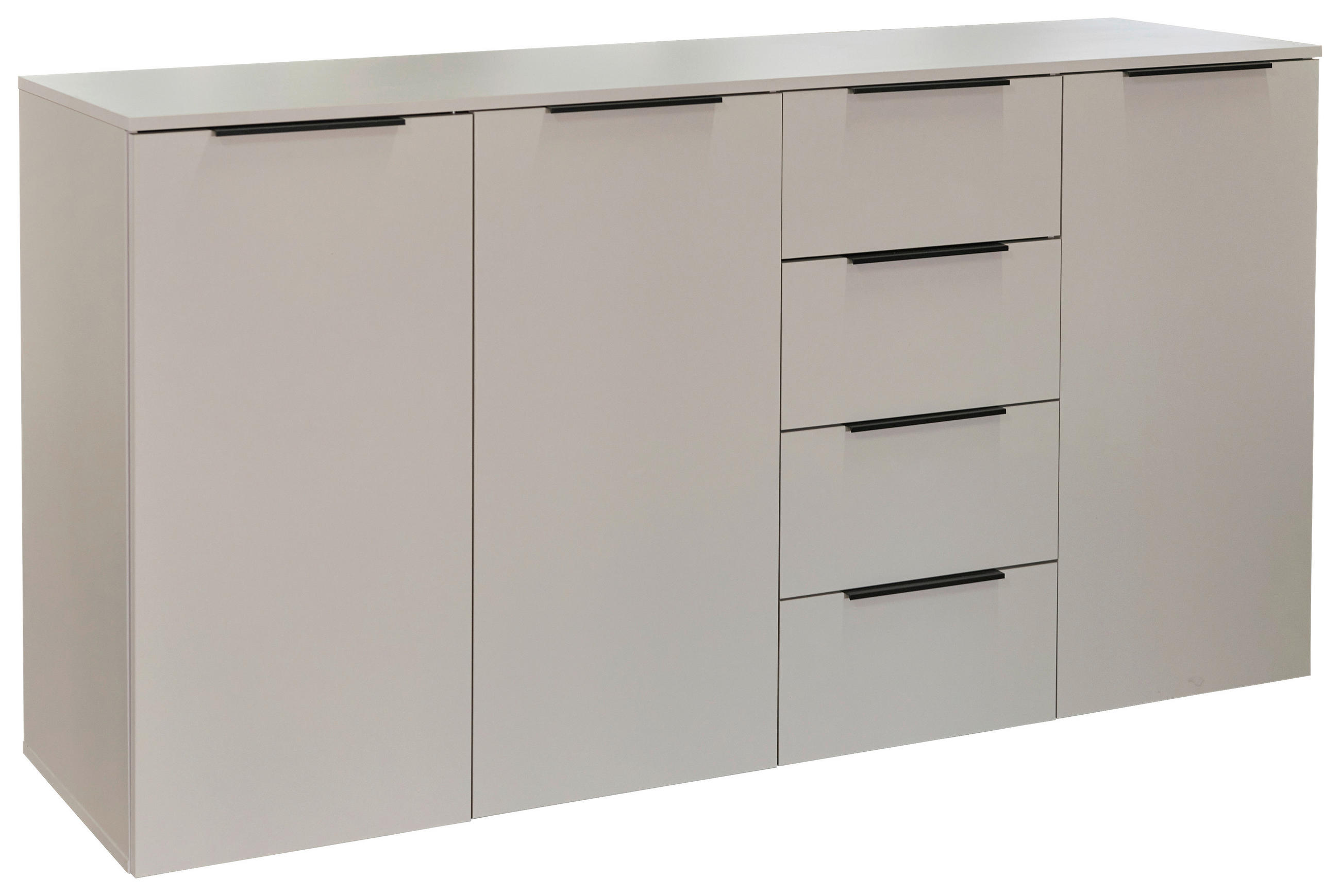 SIDEBOARD  181,5/93/42 cm 4 Schublade(n)  - Kaschmir/Schwarz, KONVENTIONELL, Holzwerkstoff/Kunststoff (181,5/93/42cm) - Xora