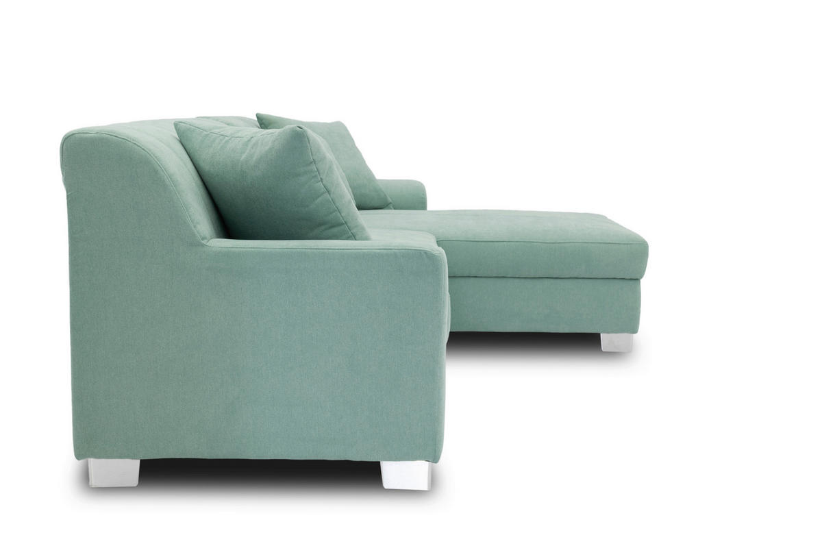 ECKSOFA CAPRI Mintgrün Mikrofaser  - Chromfarben/Mintgrün, KONVENTIONELL, Textil/Metall (239/152cm) - MID.YOU