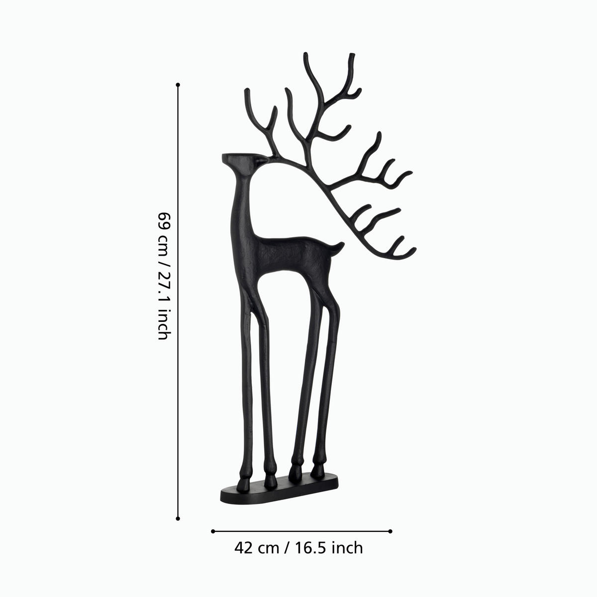 DEKOHIRSCH - Schwarz, LIFESTYLE, Metall (42/7,5/69cm)